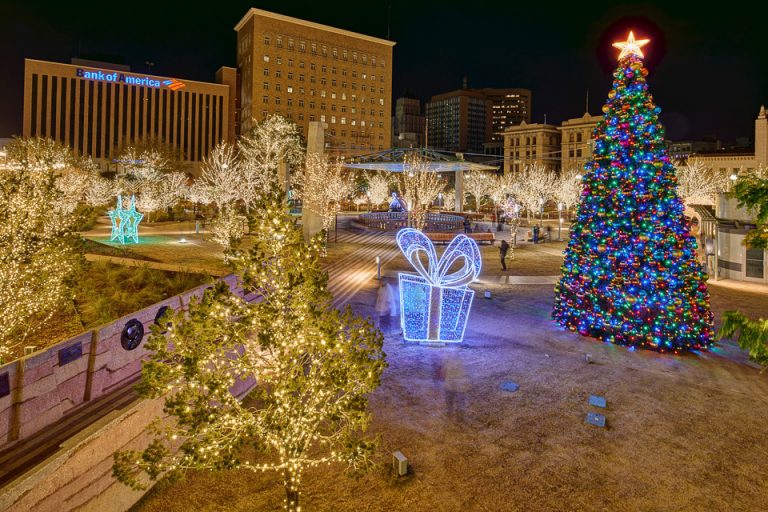 Christmas Lights at San Jacinto Plaza El Paso Professional Photographer